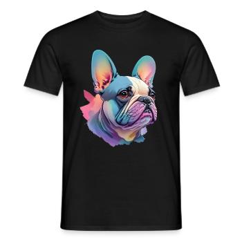 French Bulldog Dog Pet Love - Men's T-Shirt - black - Front - AI Model Male 178 light (178cm)