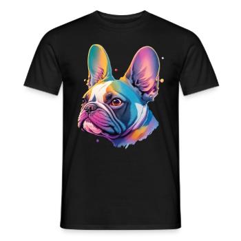 Bouledogue Français Fidèles Chiens Ami Chien - T-shirt homme - noir - Devant - AI Model Male 178 light (178cm)
