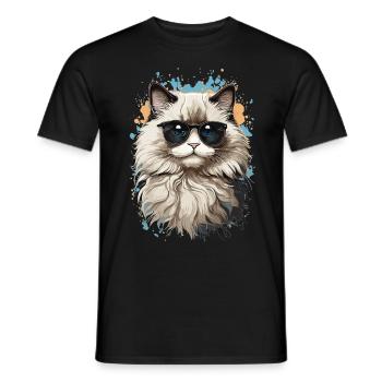 Ragdoll cat for true cat lovers cats - Men's T-Shirt - black - Front - AI Model Male 178 light (178cm)