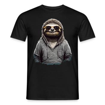 Urban Sloth - Cool Sunglasses Design - Men's T-Shirt - black - Front - AI Model Male 178 light (178cm)