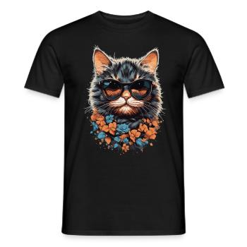 Cool cats mom stylish design with cat - Men's T-Shirt - black - Front - AI Model Male 178 light (178cm)