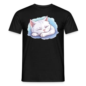 Sleeping Cat Official Sleep Shirt Kitten - Men's T-Shirt - black - Front - AI Model Male 178 light (178cm)
