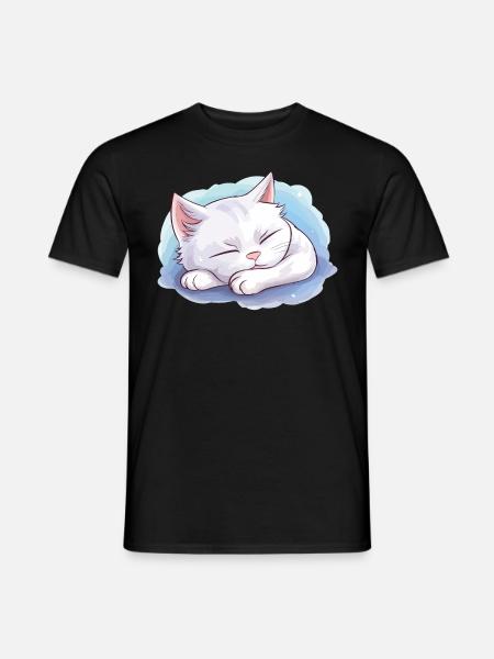 Sovande katt officiell sovtröja kattunge - T-shirt herr - svart