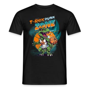 Basketball Dinosaure T-Rex Animal Player Cartoon - T-shirt homme - noir - Devant - AI Model Male 178 light (178cm)