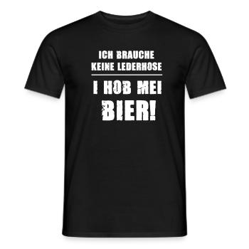 Lederhose Ersatz Bier Trachten Volksfest Oktober - Männer T-Shirt - Schwarz - Vorne - AI Model Male 178 light (178cm)