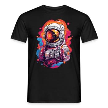 Astronauts in Space Aesthetic Adventure - Men's T-Shirt - black - Front - AI Model Male 178 light (178cm)