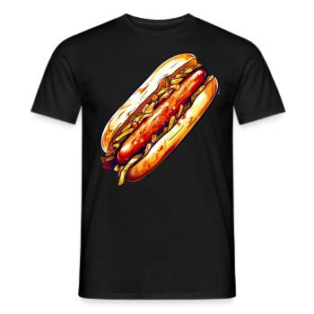 Hot Dog Würstchen Wurst für für Hot Dog - Männer T-Shirt - Schwarz - Vorne - AI Model Male 178 light (178cm)