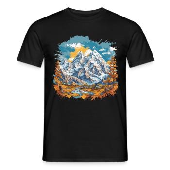 Breathtaking natural panorama Hiking & Mountains - Men's T-Shirt - black - Front - AI Model Male 178 light (178cm)