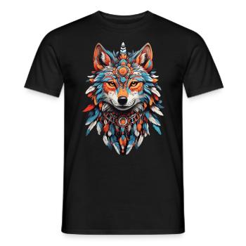 Fuchs Spirit Krafttier der Indianer - Männer T-Shirt - Schwarz - Vorne - AI Model Male 178 light (178cm)
