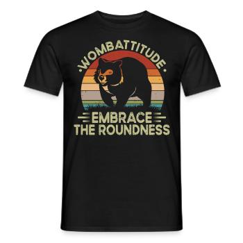Wombattitude Wombat Australian Animals Owner - Men's T-Shirt - black - Front - AI Model Male 178 light (178cm)
