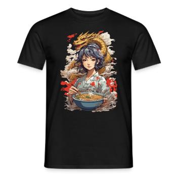 Ramen Suppen Drachen Ästhetik & Anime Otaku Kunst - Männer T-Shirt - Schwarz - Vorne - AI Model Male 178 light (178cm)