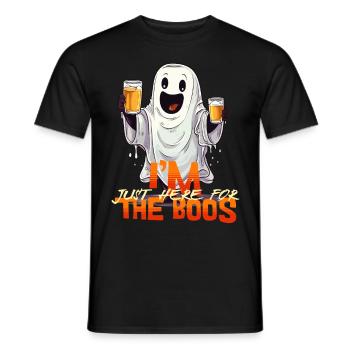I'm Just Here For The Boos Ghost Beer Alcohol - Men's T-Shirt - black - Front - AI Model Male 178 light (178cm)