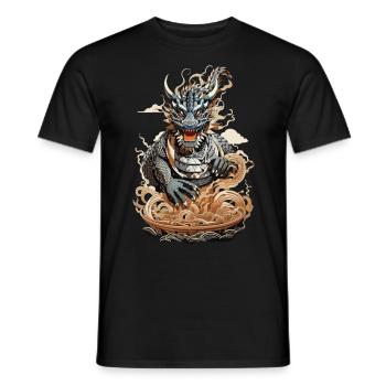 Ramen Drache Nudel Mythos Japanisches Design - Männer T-Shirt - Schwarz - Vorne - AI Model Male 178 light (178cm)