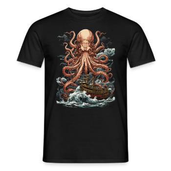 Mystischer Meereskreatur Kraken Seefahrer Ästhetik - Männer T-Shirt - Schwarz - Vorne - AI Model Male 178 light (178cm)