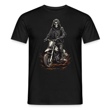 Conception de la Faucheuse de motocross d’Halloween - T-shirt homme - noir - Devant - AI Model Male 178 light (178cm)