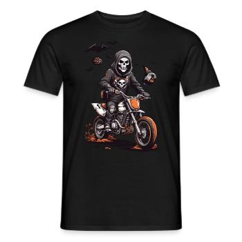 Halloween Motocross Skeleton Racer - Men's T-Shirt - black - Front - AI Model Male 178 light (178cm)