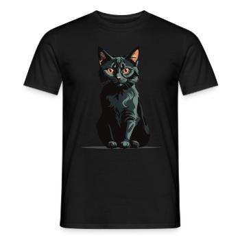 Chat magique d’Halloween Conception de chat magique - T-shirt homme - noir - Devant - AI Model Male 178 light (178cm)