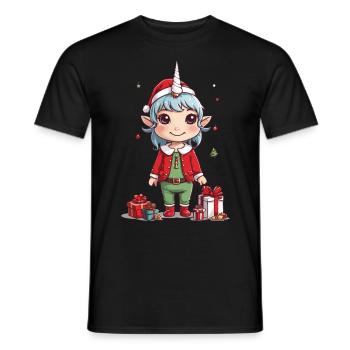 Magical Christmas Unicorn Unicorn for Christmas - Men's T-Shirt - black - Front - AI Model Male 178 light (178cm)