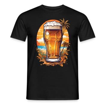 Vacances de bière au paradis Beer Lover Design - T-shirt homme - noir - Devant - AI Model Male 178 light (178cm)