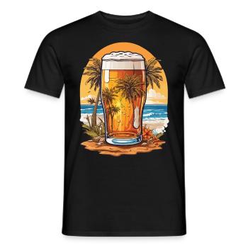 Tropical Beer Paradise for Beer Lovers - Men's T-Shirt - black - Front - AI Model Male 178 light (178cm)