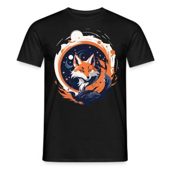 Kitsune Spiritual Elegance Japon Streetwear - T-shirt homme - noir - Devant - AI Model Male 178 light (178cm)