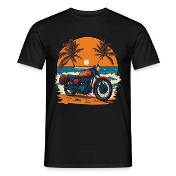 Retro Motorradfahrer Bike Design Flair Freiheit - Männer T-Shirt - Schwarz - Vorne - AI Model Male 178 light (178cm)