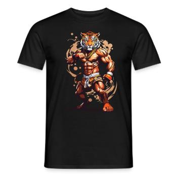 Tiger Spirit Kickboxing et Muay Thai Design - T-shirt homme - noir - Devant - AI Model Male 178 light (178cm)