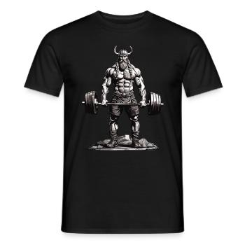 Wikinger Bodybuilder Fitness Ästhetik - Männer T-Shirt - Schwarz - Vorne - AI Model Male 178 light (178cm)