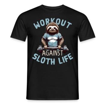 Sloth Workout Motivation Bodybuilding Saying - Men's T-Shirt - black - Front - AI Model Male 178 light (178cm)