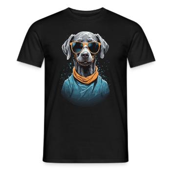 Esthétique Braque de Weimar Chien Streetwear - T-shirt homme - noir - Devant - AI Model Male 178 light (178cm)