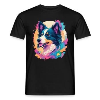 Border Collie Dog Elegance for Dog Fans - Men's T-Shirt - black - Front - AI Model Male 178 light (178cm)