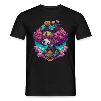 Steampunk Pudel Hund Viktorianischer Hunde Stil - Männer T-Shirt - Schwarz - Vorne - AI Model Male 178 light (178cm)