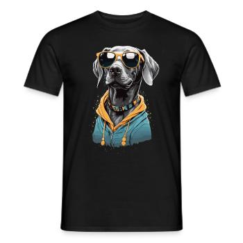 Vintage Weimaraner Hund Ästhetik Hunde Design - Männer T-Shirt - Schwarz - Vorne - AI Model Male 178 light (178cm)
