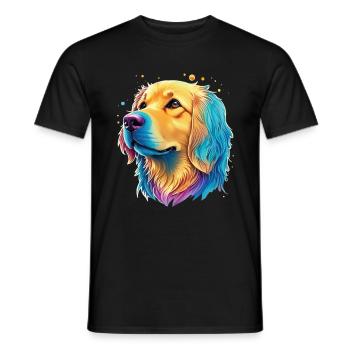 Golden Retriever Hunde Liebhaber Kunst Design - Männer T-Shirt - Schwarz - Vorne - AI Model Male 178 light (178cm)