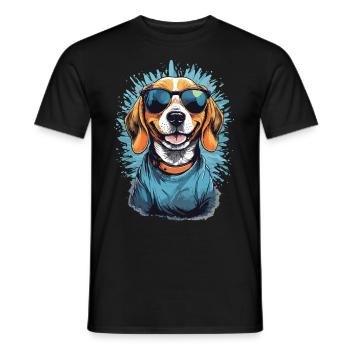 Cooler Beagle Papa Familienhund Hunde Liebe - Männer T-Shirt - Schwarz - Vorne - AI Model Male 178 light (178cm)