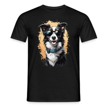 Border Collie Elegance for Dog Lovers - Men's T-Shirt - black - Front - AI Model Male 178 light (178cm)