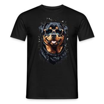 Stilvolles Rottweiler Hundepapa Design - Männer T-Shirt - Schwarz - Vorne - AI Model Male 178 light (178cm)