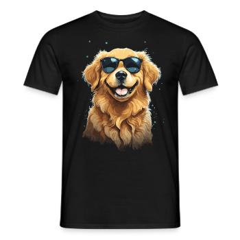 Golden Retriever Coolness und Stil Sonnenbrille - Männer T-Shirt - Schwarz - Vorne - AI Model Male 178 light (178cm)