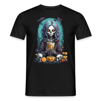Crâne gothique pastel Dia de Muertos Design - T-shirt homme - noir - Devant - AI Model Male 178 light (178cm)