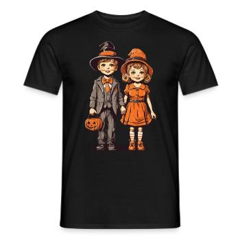 Rétro Halloween Trick or Treat Kids Design - T-shirt homme - noir - Devant - AI Model Male 178 light (178cm)