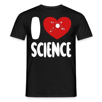 J’aime la science - ich liebe die Wissenschaft - T-shirt homme - noir - Devant - AI Model Male 178 light (178cm)