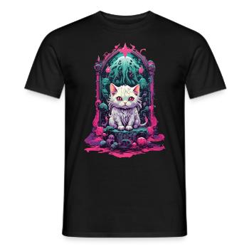 Occult Kawaii Cat Gothic Pastel Magic - Men's T-Shirt - black - Front - AI Model Male 178 light (178cm)