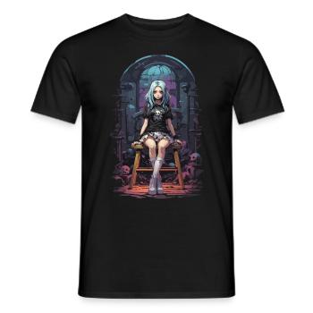 Kawaii Goth Pastel Anime e-girl Streetwear - T-shirt homme - noir - Devant - AI Model Male 178 light (178cm)