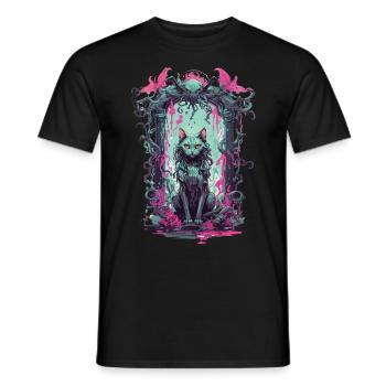 Gothic Occult Cat Magic Monster Design - Men's T-Shirt - black - Front - AI Model Male 178 light (178cm)