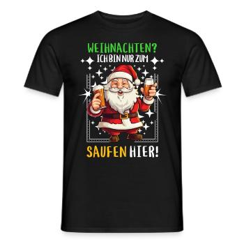 Weihnachtsmann Bier Saufen Alkohol Weihnachten - Männer T-Shirt - Schwarz - Vorne - AI Model Male 178 light (178cm)