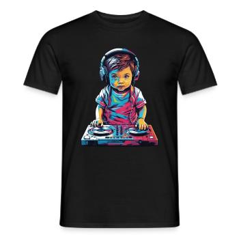DJ Vaporwave Music Aesthetic Party Design - Men's T-Shirt - black - Front - AI Model Male 178 light (178cm)