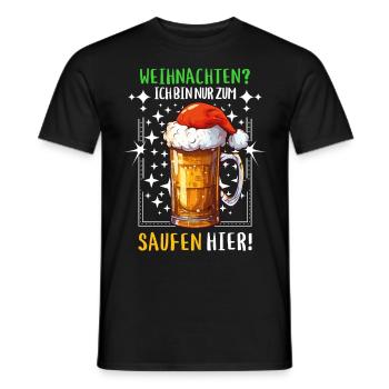 Weihnachten Bier Saufen Alkohol Prost Lustig Humor - Männer T-Shirt - Schwarz - Vorne - AI Model Male 178 light (178cm)