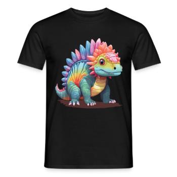 Pastell Stegosaurus Dinosaurier für Kinder - Männer T-Shirt - Schwarz - Vorne - AI Model Male 178 light (178cm)