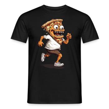 Pizza Slice Monster Design for Pizza Lovers - Men's T-Shirt - black - Front - AI Model Male 178 light (178cm)