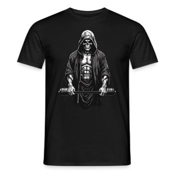 Grim Reaper Bodybuilder Fitness Design - Men's T-Shirt - black - Front - AI Model Male 178 light (178cm)